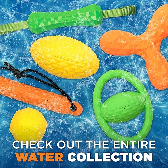 Hound2O Dog Toys | Squeaky Fetch Ball for Dogs | Orange Floating Outdoor Toy - Easy to Clean and Made from Non Toxic Materials