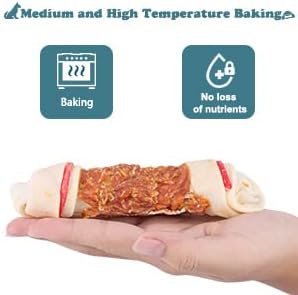 Dog Treats Chicken Wrapped Rawhide Bones for Small Dog Treats Puppy Chews Snacks Promotes Healthy Chewing Chicken Wrapped Knot 6.5" 2lb