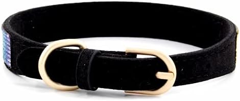 Serijoars Small Dog Collar with Rhinestone Crystal Diamond Colorful Bling Girl Puppy Cat Collars (XXS, Black2)