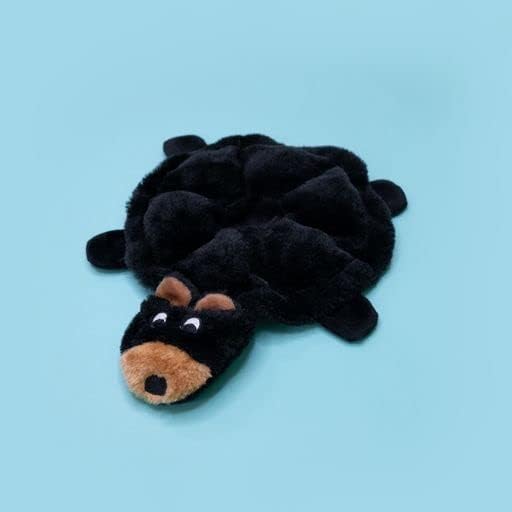 ZippyPaws Squeakie Crawler- No Stuffing Dog Toy to Keep Them Busy, for Small, Medium, & Large Dogs, Squeaky Pet Toy for Boredom, Unstuffed Chew Toy, Soft Plush Puppy Products, Bubba The Bear- 12"
