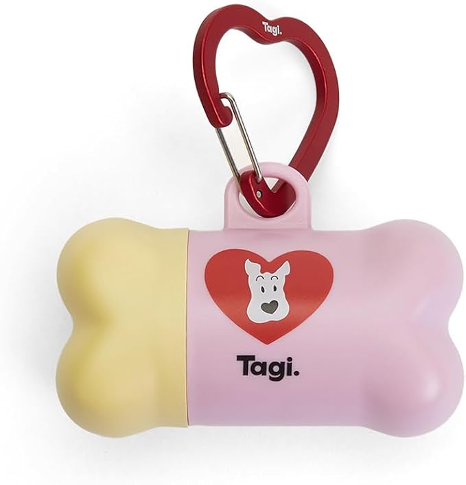 Tagi. The Fruits of Love Dog Poop Bag Rolls with Dispenser, Portable Pet Waste Bags for Dog Walking, Leak Proof and Extra Thick, 1 Berry Poop Bag Holder and 1 Roll Bags
