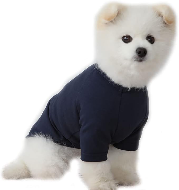 Dog Shirt for Small Dogs Plain T-Shirts Soft Breathable Dog Cotton Shirt pet Clothes (X-Small, Navy)