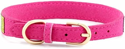 Serijoars Small Dog Collar with Rhinestone Crystal Diamond Colorful Bling Girl Puppy Cat Collars (S, Hot Pink2)