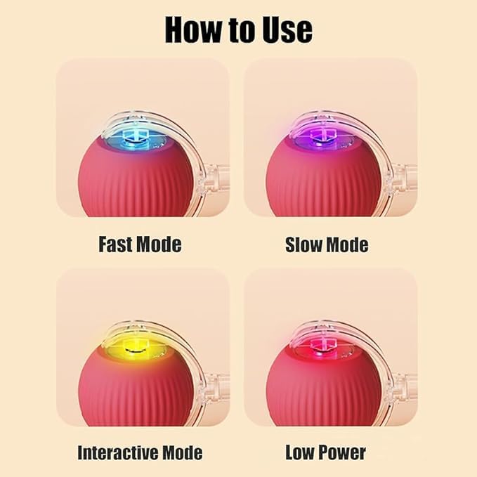 2025 New Electric Dog Ball Toy,360° Smart Automatic Interactive Rolling Ball, Smart Pet Toy,Interactive Dog Toys,Gift for Kids（Pink）