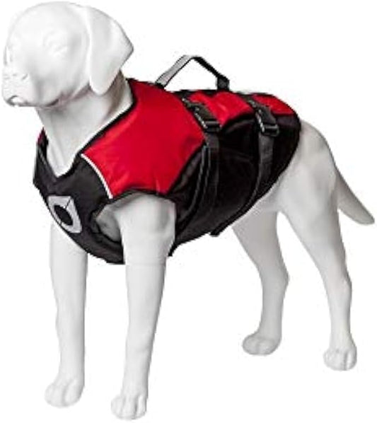 Stunt Puppy Float Doggy Life Jacket, Ergonomic Dog Life Vest for Swimming, Patented Design for Secure Fit, X-Small, Red