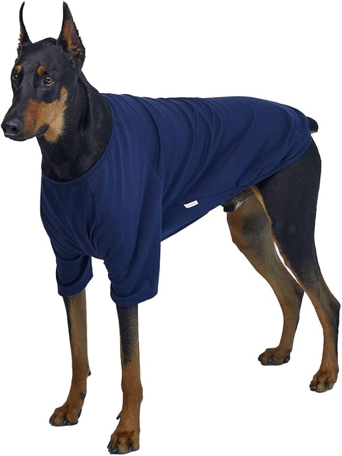 Dog Shirt for Small Dogs Plain T-Shirts Soft Breathable Dog Cotton Shirt pet Clothes (X-Large, Navy)