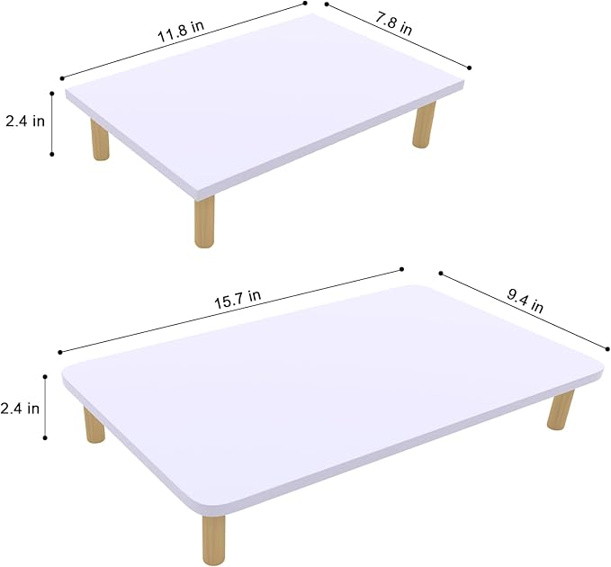Wooden Elevated Cat Food Stand – Raised Pet Feeding Table for Cats and Dogs, Compatible with Most Bowls & Automatic Feeders, Solid Wood Pet Food Platform S(11.8 * 7.9 in
