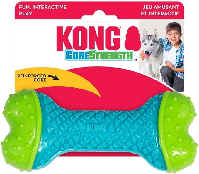 KONG CoreStrength Bone - Dog Dental Chew Toy - Durable, Multi-Layered Dog Toy for Enrichment Play & Dental Care - with Textured Body for Teeth Cleaning - for Medium/Large Dogs
