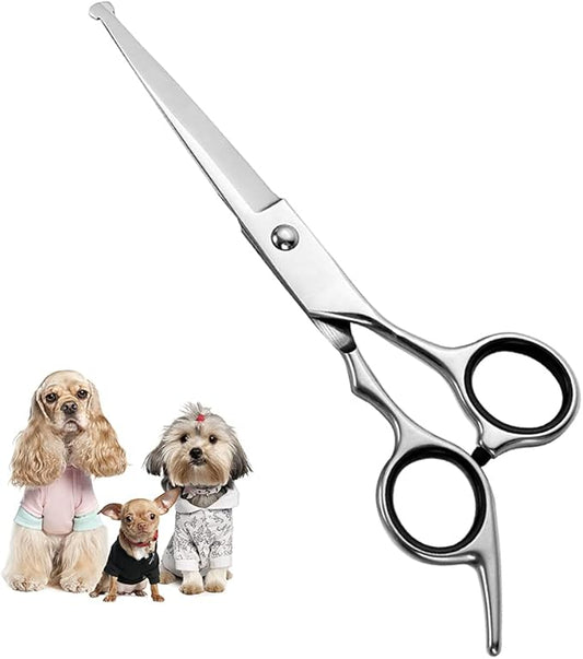 Chibuy Professional Dog Grooming Scissors Straight Cut with Safety Round Tips, 4CR Stainless Steel & Titanium Coated for Precise Cutting, for Professional Groomers & Home Use, for Dogs & Cats