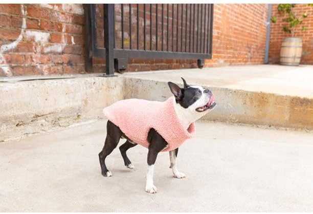Gooby Sherpa Vest Dog Sweater - Mauve Pink, 2X-Large - Warm Fuzzy Fleece Step in Dog Jacket Without Ring Leash for Small to Medium Dogs