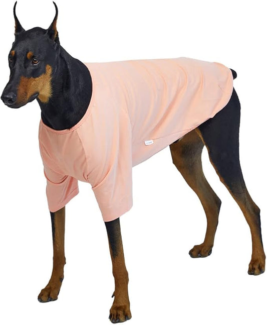 Dog Shirt for Small Dogs Plain T-Shirts Soft Breathable Dog Cotton Shirt pet Clothes (2X-Large, Peach)