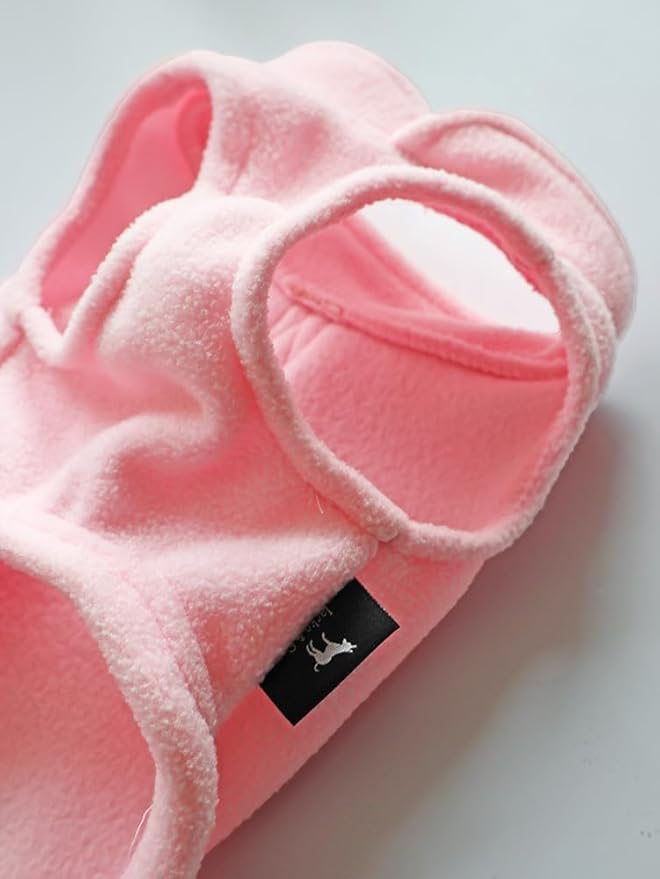 JACKO & CO - Fleece Vest Dog Sweater with Leash Ring - Soft, Warm & Lightweight Pullover Coat for Small & Medium Dogs, Puppies & Cats - Cozy Fall/Winter/Spring Pet Jacket (Pink Lemonade, XL 17-25lbs)