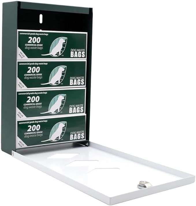 DISPENSE-ART™ collection "Mountain Landscape" - Custom UV printed design on rust-proof aluminum starter dog waste station/roll bag system - Includes 400 dog waste bags & 10x12 Sign
