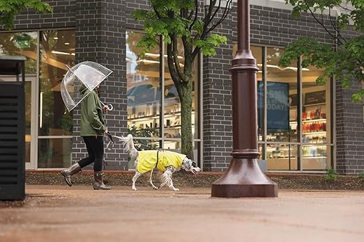 Goldpaw Rainpaw Waterproof Dog Raincoat - Durable Dog Rain Jacket for All Seasons - Easy to Wear, Adjustable, Premium Pet Outerwear - Made in The USA - Machine Washable - Black Bean - Size 8
