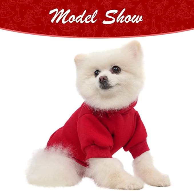 KOOLTAIL Basic Dog Hoodie - Soft and Warm Dog Hoodie Sweater with Leash Hole and Pocket, Dog Winter Coat, Cold Weather Clothes Sweatshirt for Small Medium Large Dogs Puppy Cat Boys Girls Red XL/XXL