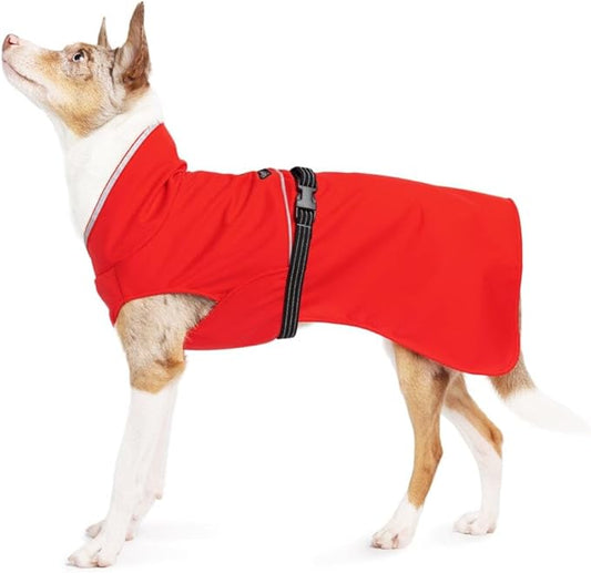 Goldpaw Rainpaw Waterproof Dog Raincoat - Durable Dog Rain Jacket for All Seasons - Easy to Wear, Adjustable, Premium Pet Outerwear - Made in The USA - Machine Washable - Red - Size 14