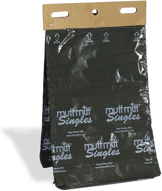 Mutt Mitt® Singles Dog Waste Header Bags - New Listing, Same 2,000 Bags perfect for 3 Dog Waste Stations - Single-Ply, thick bag with a bottom gusset, for safer, easier pick-up