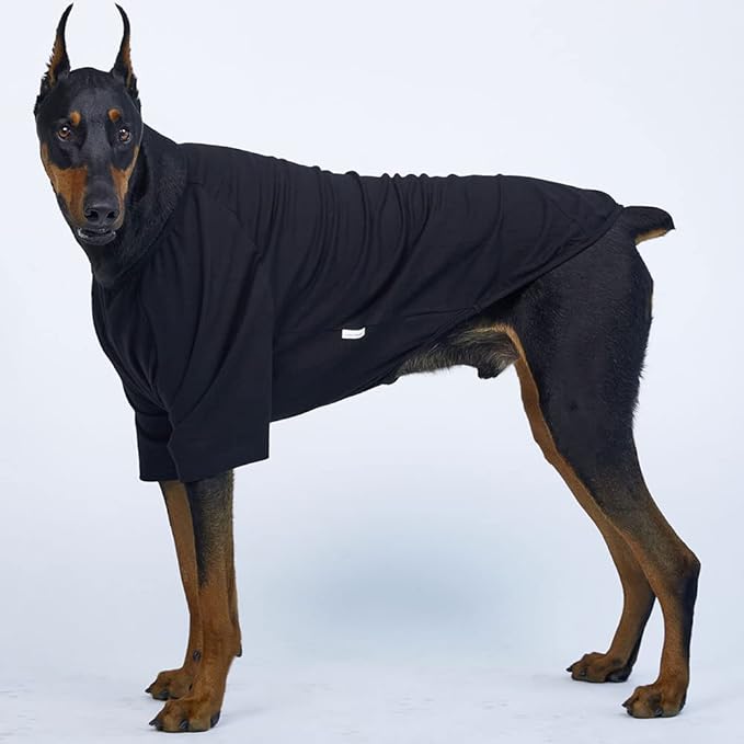 Dog Shirt for Small Dogs Plain T-Shirts Soft Breathable Dog Cotton Shirt pet Clothes (2X-Large, Black)