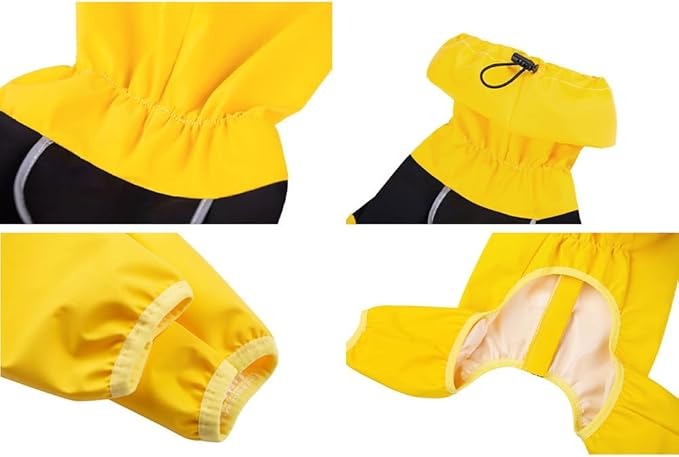 Dog Raincoat,Waterproof Windproof Rain Jacket,All-Weather Jacket,for Small Medium Large Extra Large Dogs (Yellow, Small)