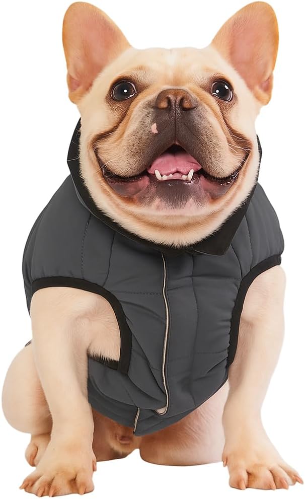 PetWarm Reversible Dog Cold Weather Coats, Waterproof Dog Puffer Vest, Vest for Dogs with Hook-and-Loop Strap, Windproof Outdoor Coat for Winter Walks and Snowy Days, Grey, XL