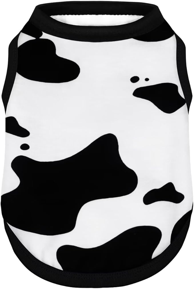 Adorable Cow Print Dog Shirts – Lightweight, Cozy Outfit for Small to Medium Dogs, Soft & Snuggly Pet Wear for Everyday Comfort and Cuteness.Back & XL