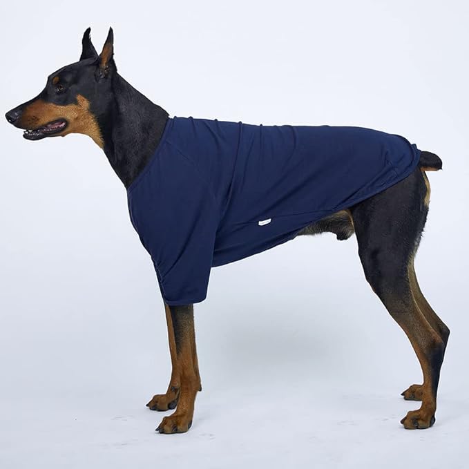 Dog Shirt for Small Dogs Plain T-Shirts Soft Breathable Dog Cotton Shirt pet Clothes (2X-Large, Navy)