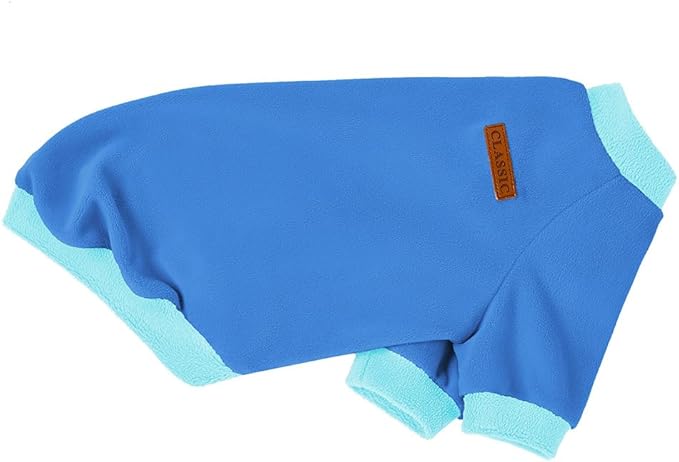 GreenJoy Classic Fleece Dog Sweater – Soft & Warm Stretchy Sweatshirt for Small Dogs & Cats, Cold-Weather Pullover for Everyday Wear (Dark Blue, Medium/Large)