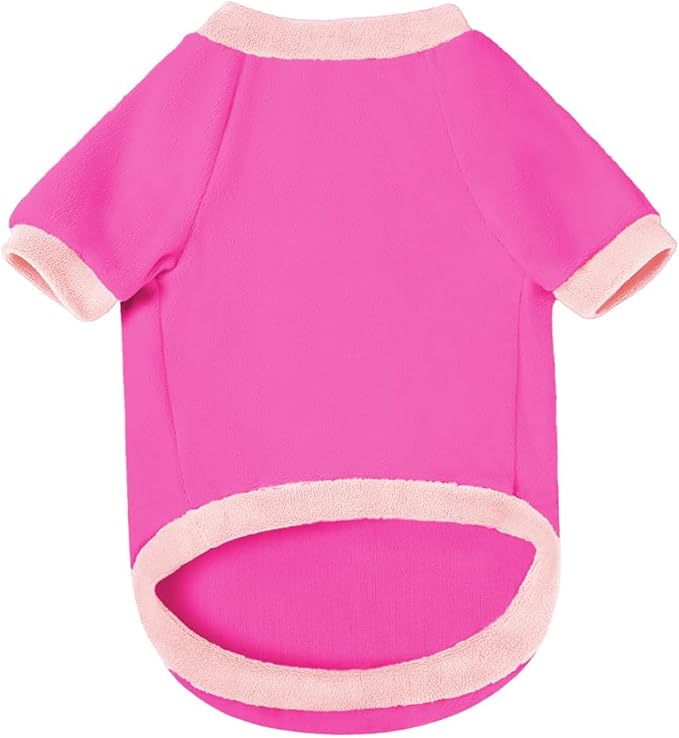 GreenJoy Classic Fleece Dog Sweater – Soft & Warm Stretchy Sweatshirt for Small Dogs & Cats, Cold-Weather Pullover for Everyday Wear (Dark Pink, Medium/Large)