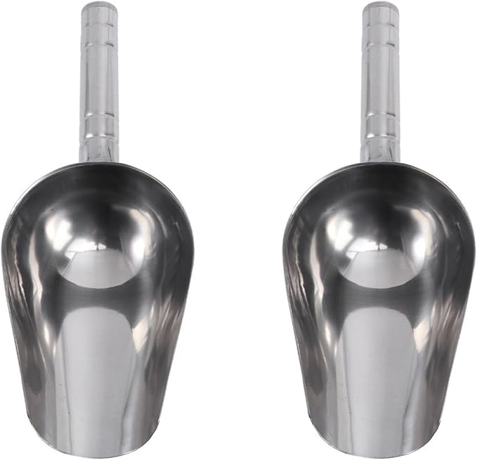 POPETPOP 2pcs Ice Scoop Pet Feeding Scoop s Quart Metal Feed 1 Cup Hand Stainless Steel Aluminum Dog Feeding Shovel Dog Treat Food Durable