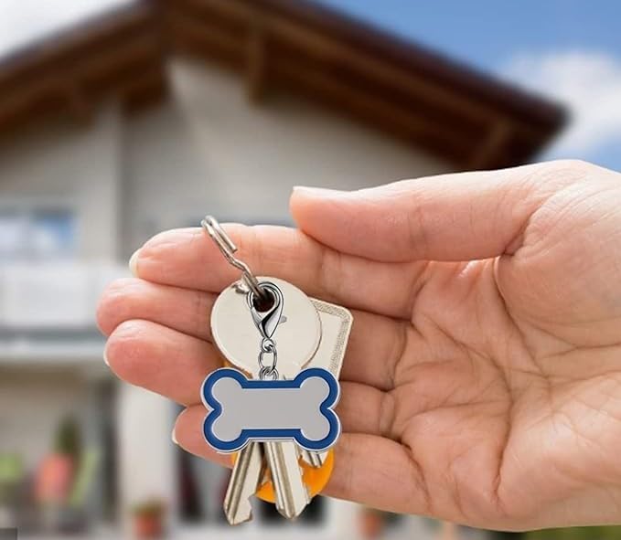 Personalized Dog ID Tags - Laser Engraved, Bone-Shaped, Large: Purple