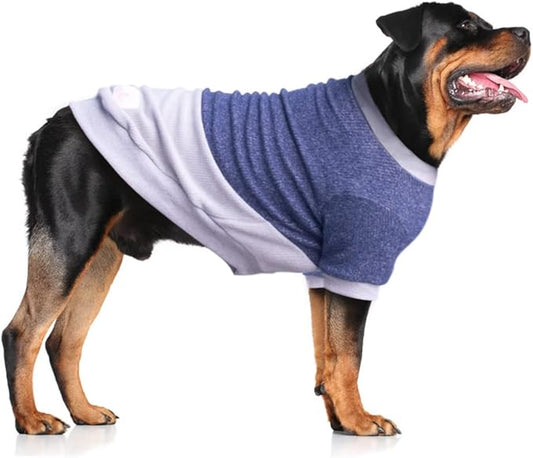 Extra Large Dog Sweaters Warm Clothes Pullover Sweatshirts for Labrador Rottweiler Great Dane, Blue Grey, 5X-Large
