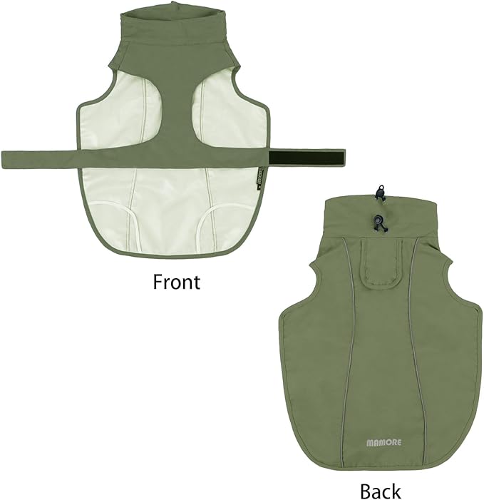 Waterproof Dog Raincoat, Adjustable Lightweight Dog Rain Jacket with Reflective Strip Leash Hole for Small Medium Large Dogs (Green, Small(9-13lb))