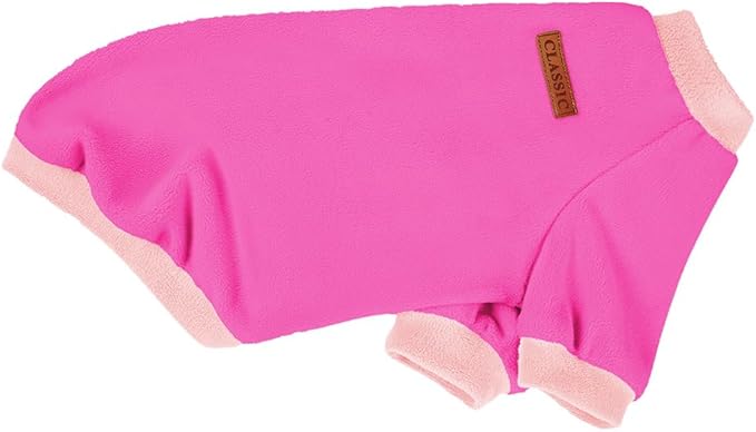 GreenJoy Classic Fleece Dog Sweater – Soft & Warm Stretchy Sweatshirt for Small Dogs & Cats, Cold-Weather Pullover for Everyday Wear (Dark Pink, Large)