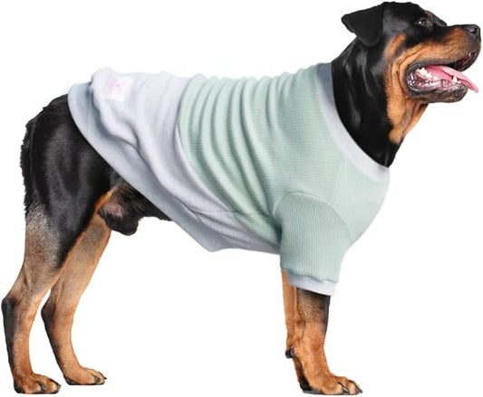 Extra Large Dog Sweaters Warm Clothes Pullover Sweatshirts for Labrador Rottweiler Great Dane, Green Grey, 5X-Large