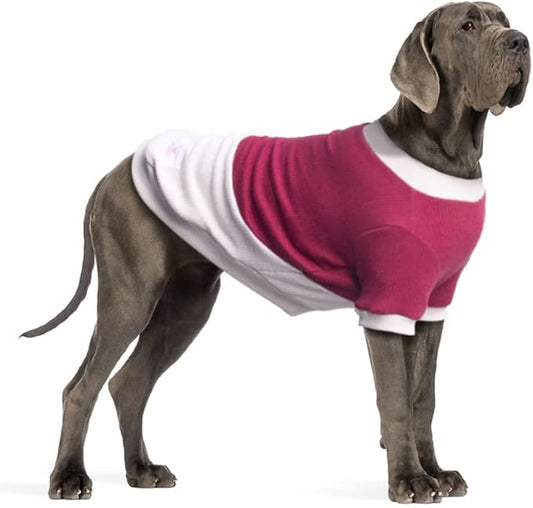 Extra Large Dog Sweaters Warm Clothes Pullover Sweatshirts for Labrador Rottweiler Great Dane, Dark Red Beige, 8X-Large