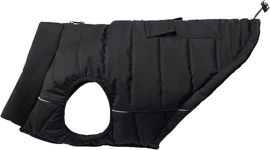 Spark Paws Dog Winter Jacket, Water-Resistant Coat, Warm Reflective Windproof Fleece-Interior, for Medium and Large Dogs - Black - S