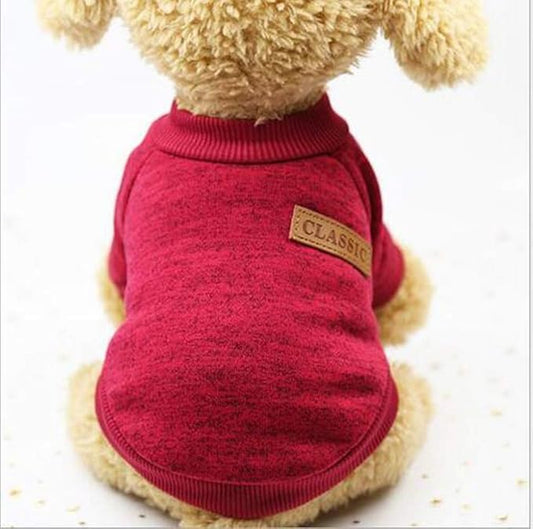Idepet Pet Dog Classic Knitwear Sweater, Soft Fleece Coat for Small,Medium Dogs,Warm Pet Dog Cat Clothes,Soft Puppy Customes (XXL, WineRed)