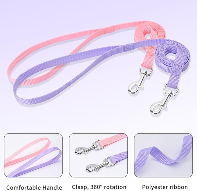Step in Dog Harness and Leash Set, Flower Adjustable Easy Walk Puppy Harnesses, Soft Mesh Pet Vest Harness Small Size Dog Adjustable No Pull Dog Harness for Small Dogs and Cats(Pink, XXS)