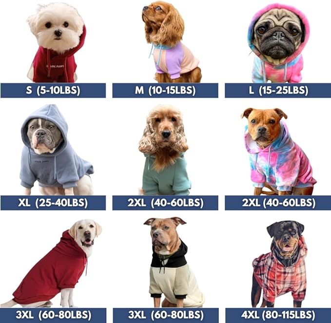 Spark Paws Dog Hoodie – Premium Dog Sweater for Small, Medium, and Large Dogs | Warm Outfits for French Bulldogs, Pitbull, Puppy, Winter Jacket Alternative - Red Plaid, L