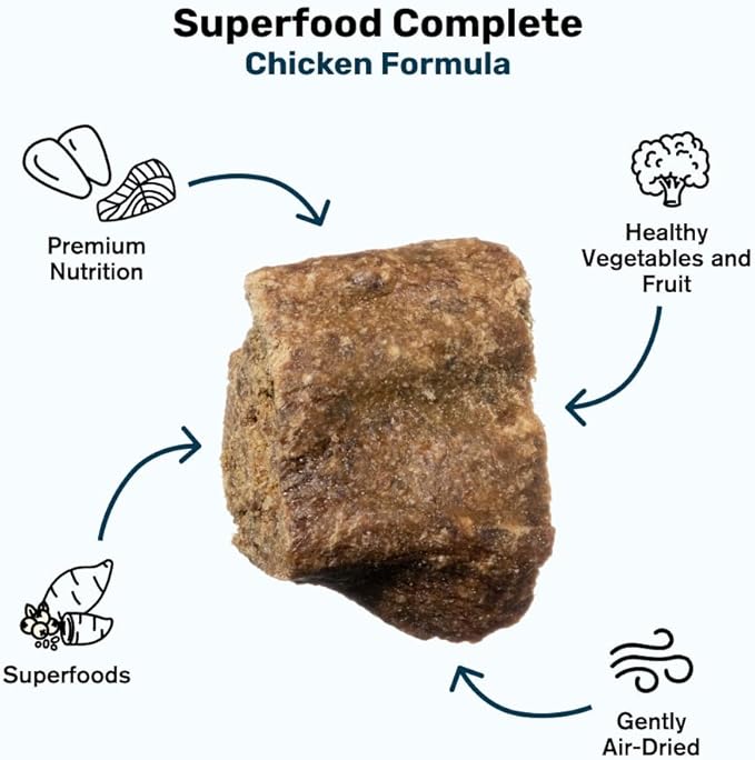 BADLANDS RANCH by Katherine Heigl- Superfood Complete, Air-Dried Adult Dog Food - High Protein, Zero Fillers, Superfood Nutrition (24 Ounce (Pack of 4), Chicken)