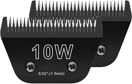 2PCS 10W Wide Blades for Dog Grooming Blades Compatible with Andis Dog Clippers Blades,Dog Clipper Blades Compatible with Oster A5,Wahl km10 Dog Clippers,Stainless-Steel Blade Sharp
