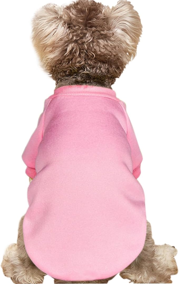 Puppy Sweater for Small Dogs Clothes Warm Winter Cat Clothe Pet Sweatshirt Knitwear Doggie Kitten Clothing, Pink, X-Small