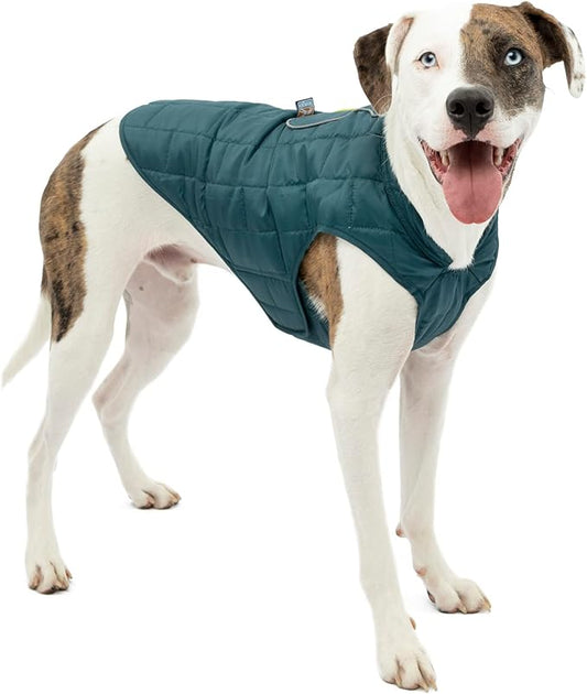 Kurgo Loft Dog Jacket - Reversible Cozy Coat for Outdoor Adventures - Water Resistant - Athletic Fit - Machine Washable Fabric - Reflective Dog Gear - Large - Ink Blue