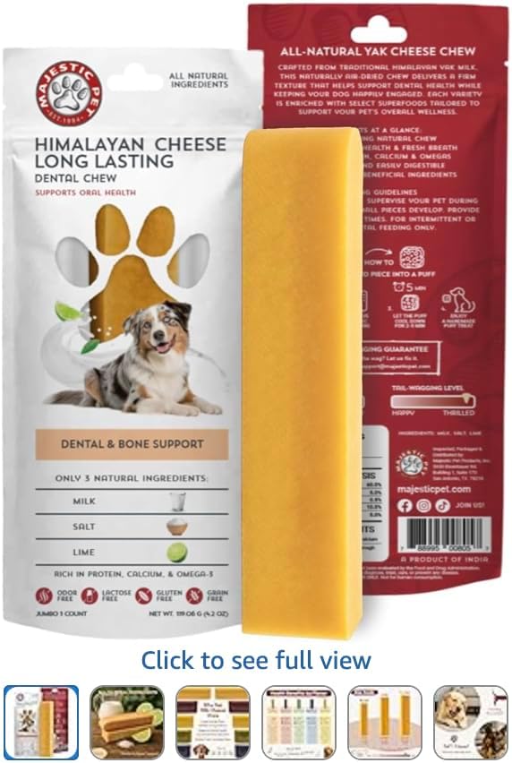 Majestic Pet Himalayan All-Natural Yak Cheese Dog Chews Made with 100% Cows Milk- Long Lasting Dental Chew for Dogs - Healthy Pet Treats with Beneficial Ingredients (Variety Pack, Large, 5 Pack)