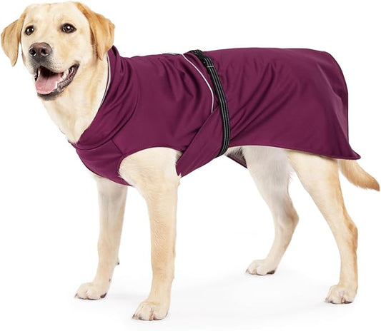 Goldpaw Rainpaw Waterproof Dog Raincoat - Durable Dog Rain Jacket for All Seasons - Easy to Wear, Adjustable, Premium Pet Outerwear - Made in The USA - Machine Washable - Beetroot - Size 20