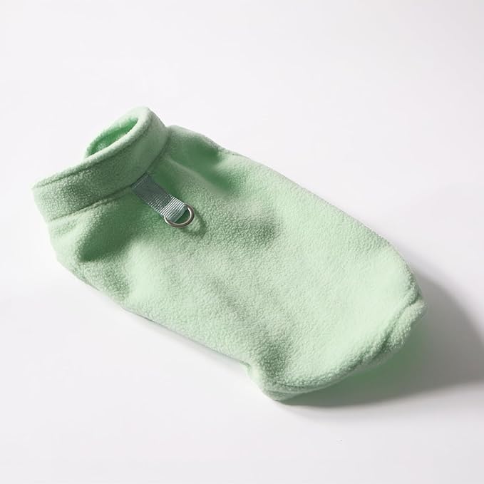 JACKO & CO - Fleece Vest Dog Sweater with Leash Ring - Soft, Warm & Lightweight Pullover Coat for Small & Medium Dogs, Puppies & Cats - Cozy Fall/Winter/Spring Pet Jacket (Mint Green, Large 10-16lbs)