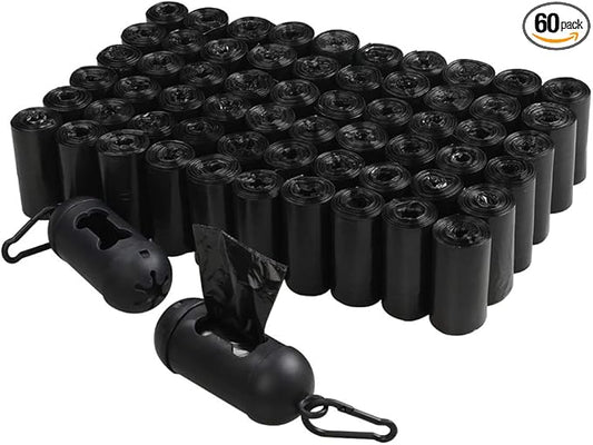 1200 Counts Dog Waste Poop Bag, Dog Poop Waste Bags with 2 Dispensers, Black, F