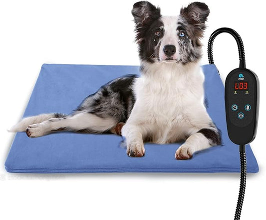 PETNF Pet Heating Pad Temperature Adjustment Dog Anti-bite Puppy with Timer Indoor Waterproof Pet Warming Electric Heated Bed Mat Dog