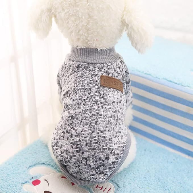 Idepet Pet Dog Classic Sweater, Soft Fleece Coat for Small,Medium Dog,Warm Pet Dog Cat Clothes,Soft Puppy Customes 2 Color (XXL, Grey)