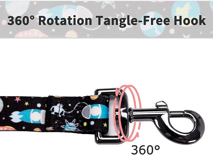 Ihoming Puppy Collar and Leash Set for Daily Outdoor Walking Running Training, Space Design for Extra Small Boys Girls Dogs Cats Pets, XS-Up to 10LBS